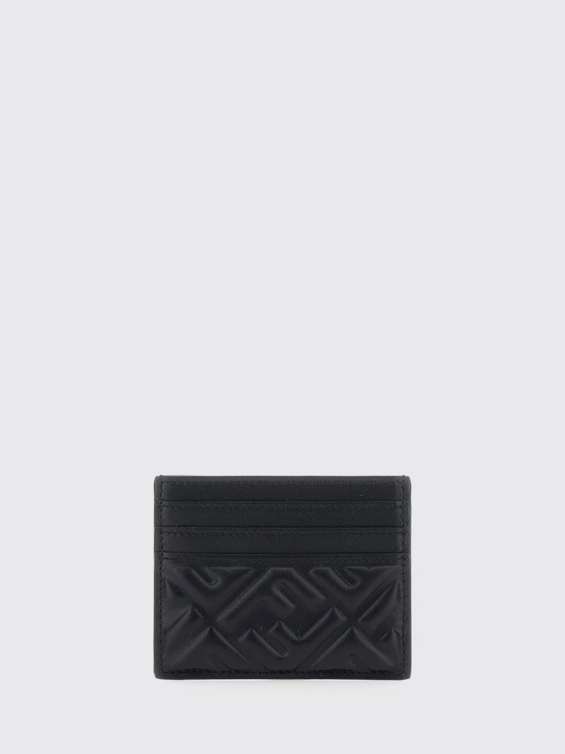 FENDI OS lambskin card holder with six slots and embossed ff logo