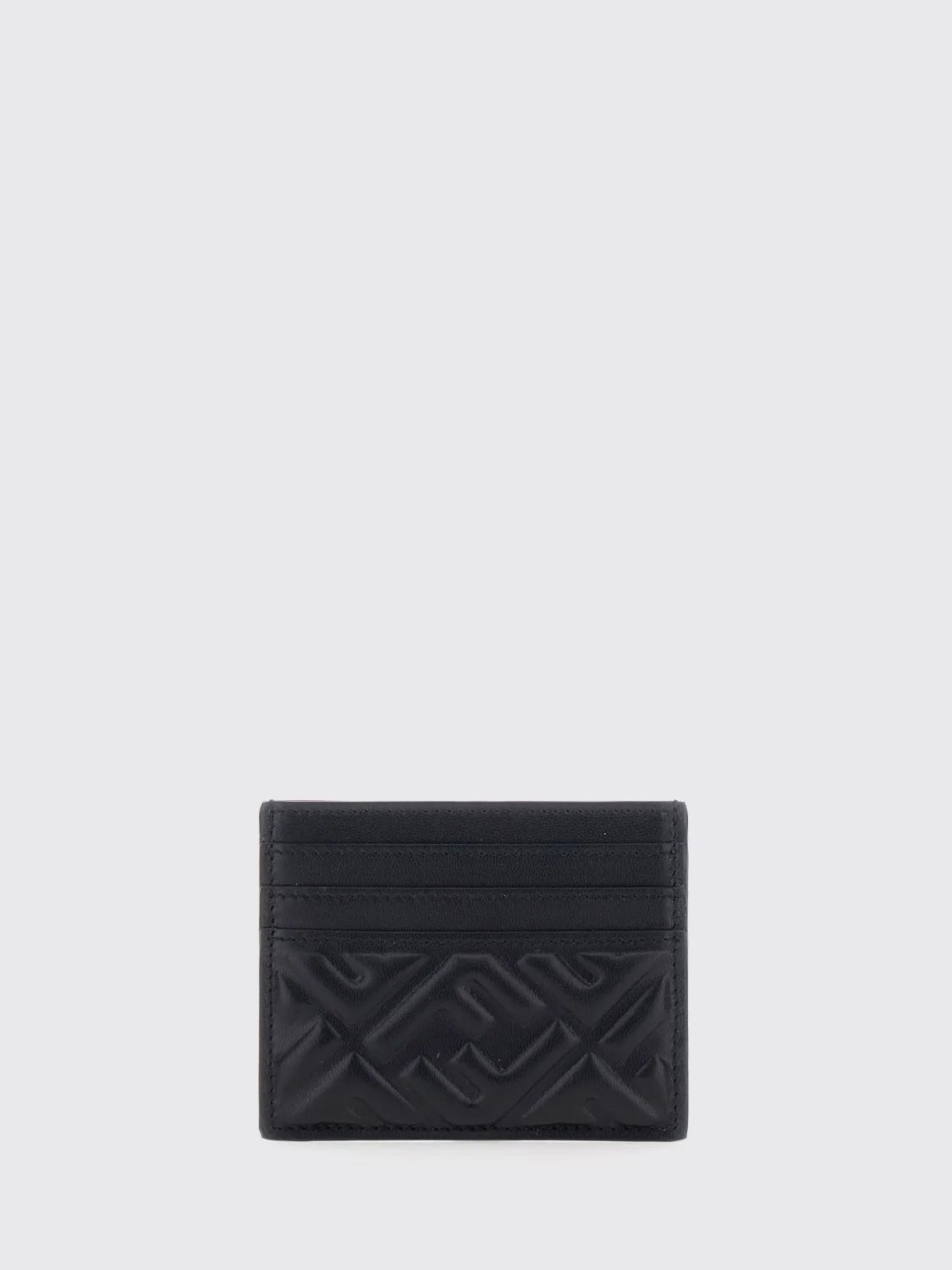 FENDI OS lambskin card holder with six slots and embossed ff logo