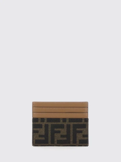 card holder in ff zucca jacquard fabric with six credit card slots