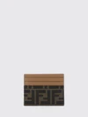 card holder in ff zucca jacquard fabric with six credit card slots