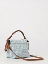 mini mamma baguette bag in ff monogram jacquard denim