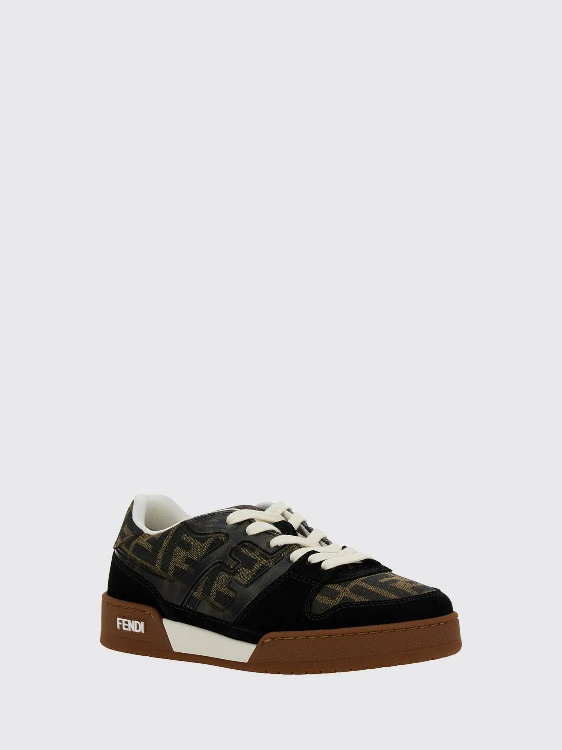 match suede and ff monogram jacquard sneakers