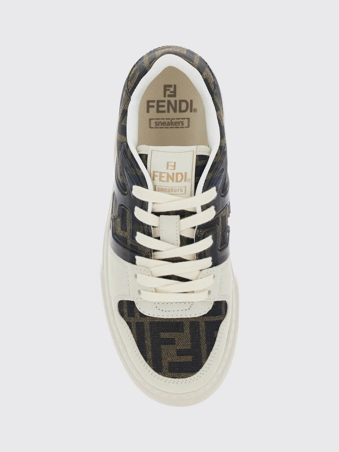 match platform sneakers in ff monogram jacquard fabric