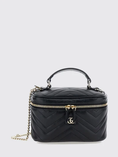 gg marmont mini handbag in chevron matelassé nappa leather
