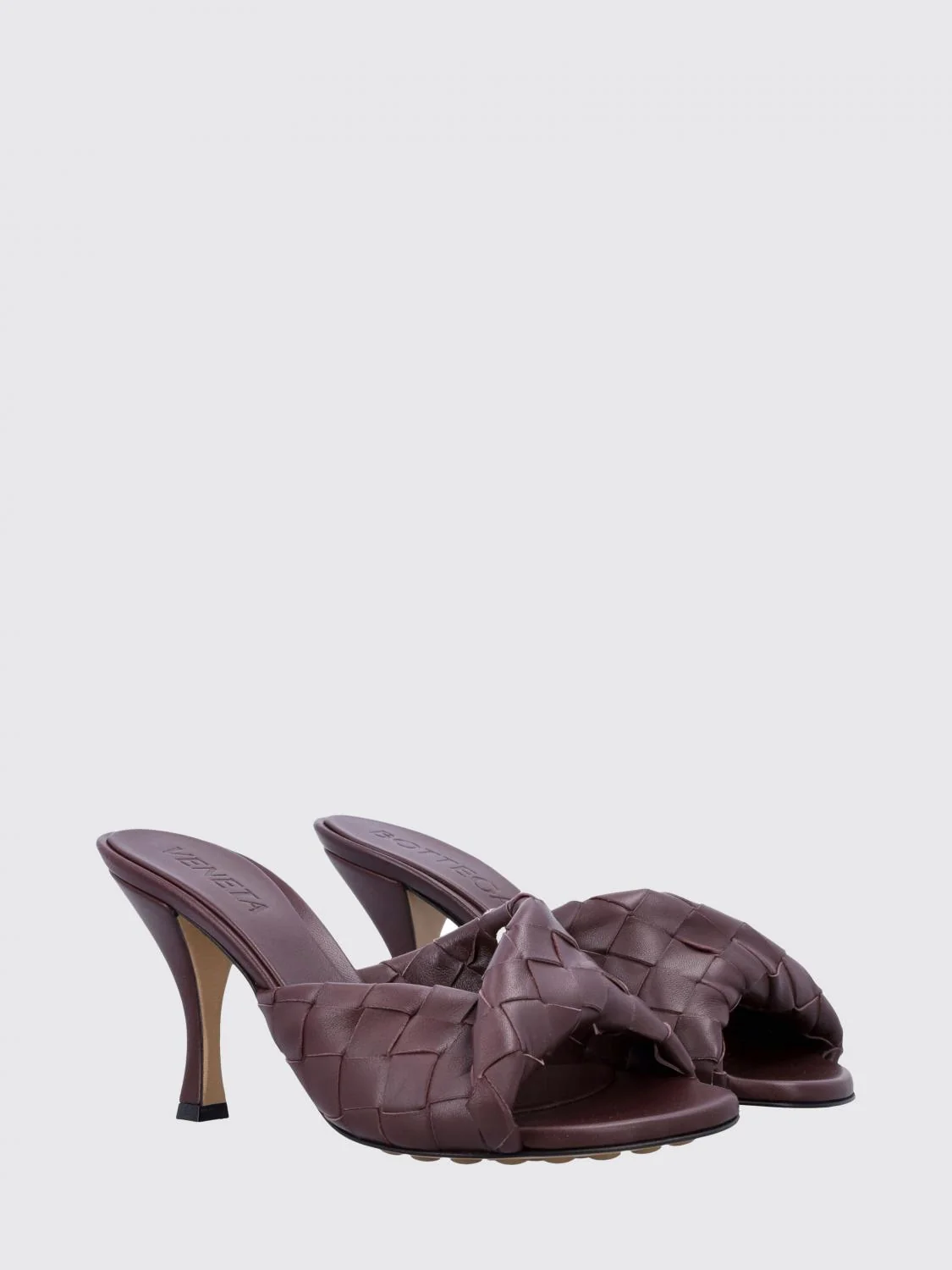 blink woven lambskin mules with a high flared heel