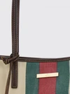 tribeca shoulder bag in cotton canvas with web stripe and charms