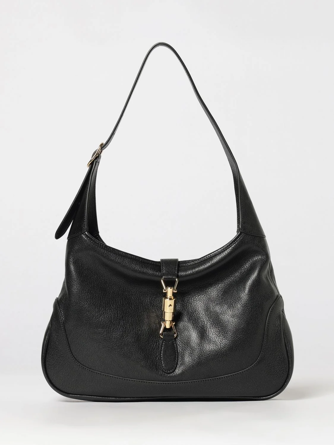 GUCCI OS jackie 1961 medium shoulder bag in black grained leather