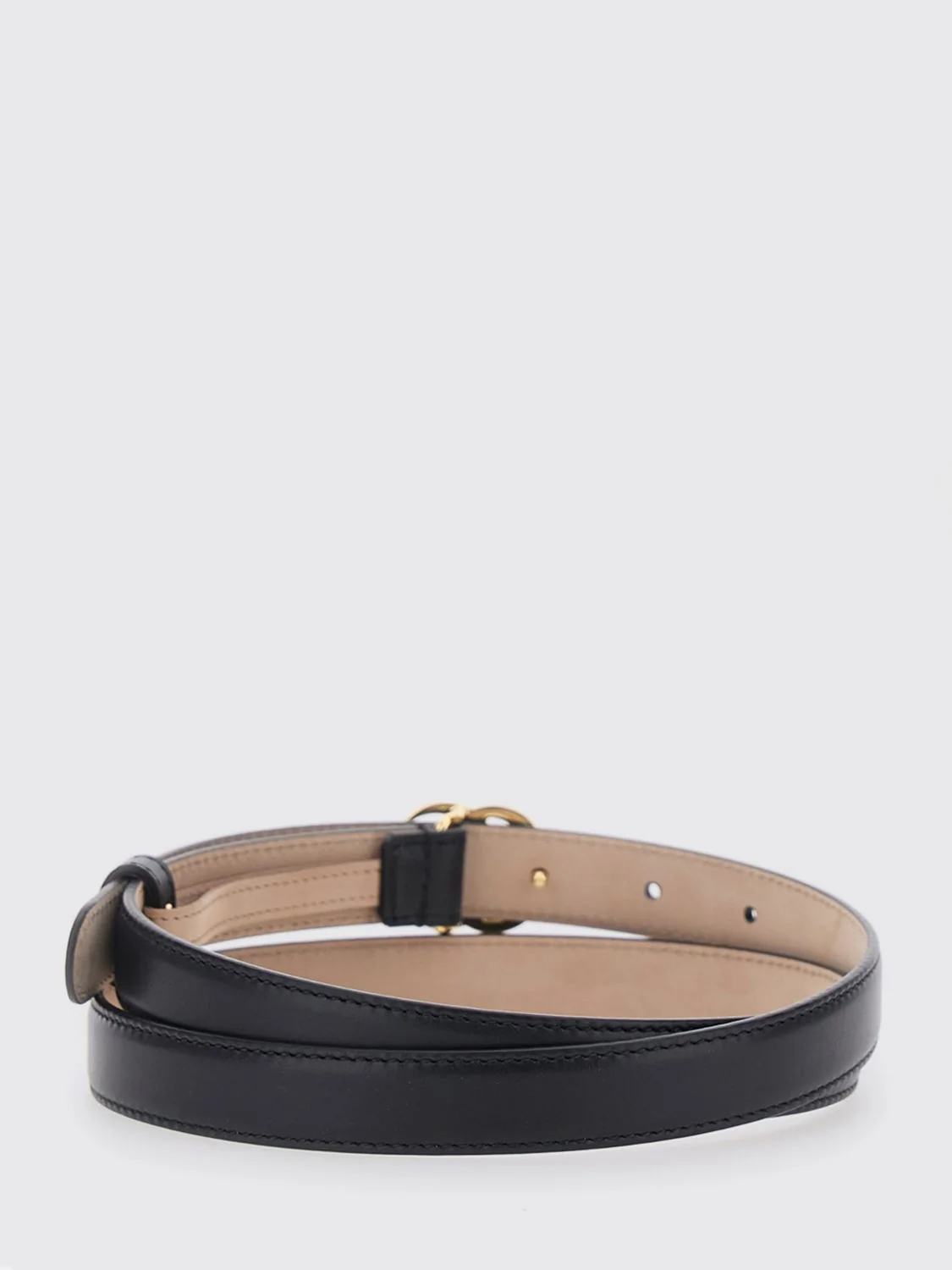 GUCCI 70 gg marmont slim calfskin leather belt with double g buckle