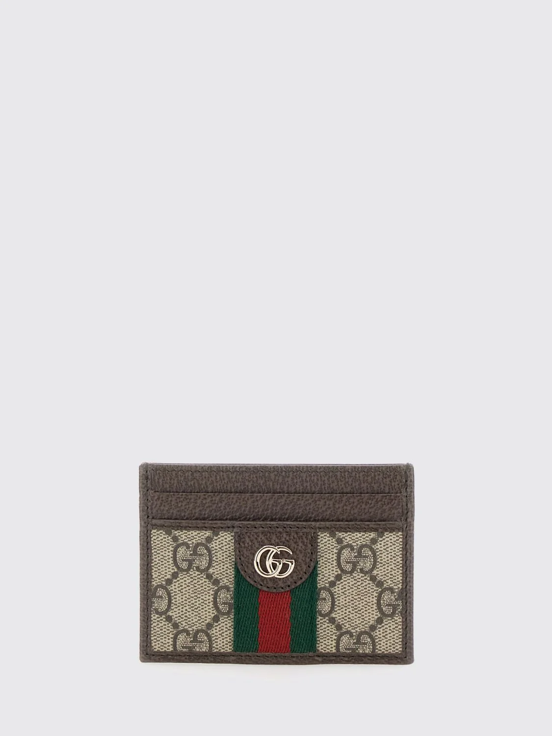 flat card holder in gg supreme fabric with five card slots