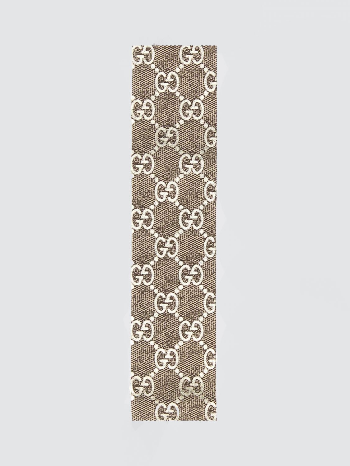 GUCCI OS rectangular bandeau scarf in silk with all-over gg monogram print