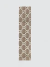 rectangular bandeau scarf in silk with all-over gg monogram print