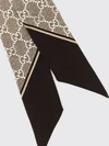 rectangular bandeau scarf in silk with all-over gg monogram print