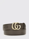 leather belt with jewelled brass and zirconia buckle