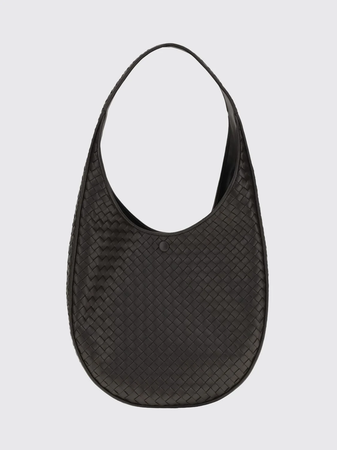 BOTTEGA VENETA OS ovetto intrecciato lambskin shoulder bag with woven handle