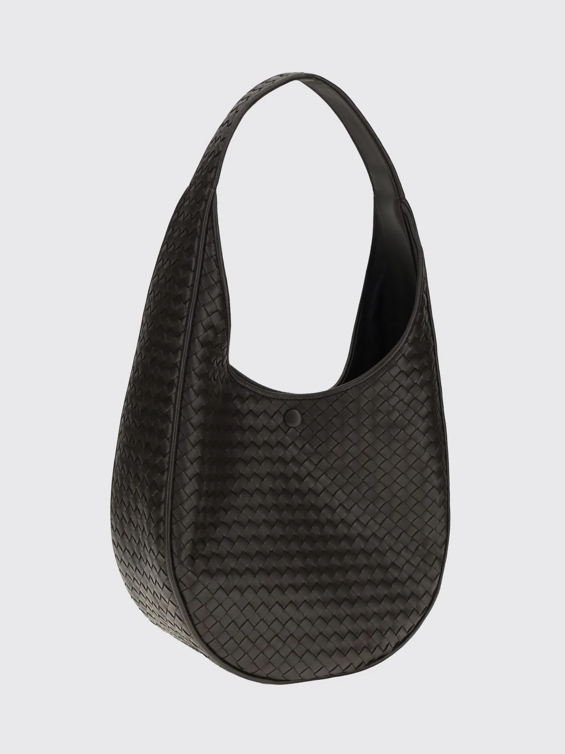 BOTTEGA VENETA OS ovetto intrecciato lambskin shoulder bag with woven handle