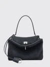 rodeo small suede calfskin handbag with charm and turn-lock closure