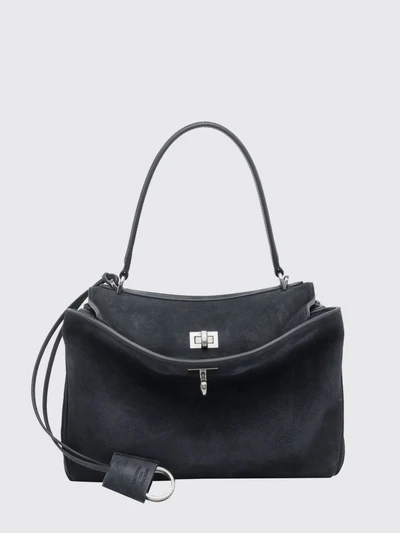 rodeo small suede calfskin handbag with charm and turn-lock closure