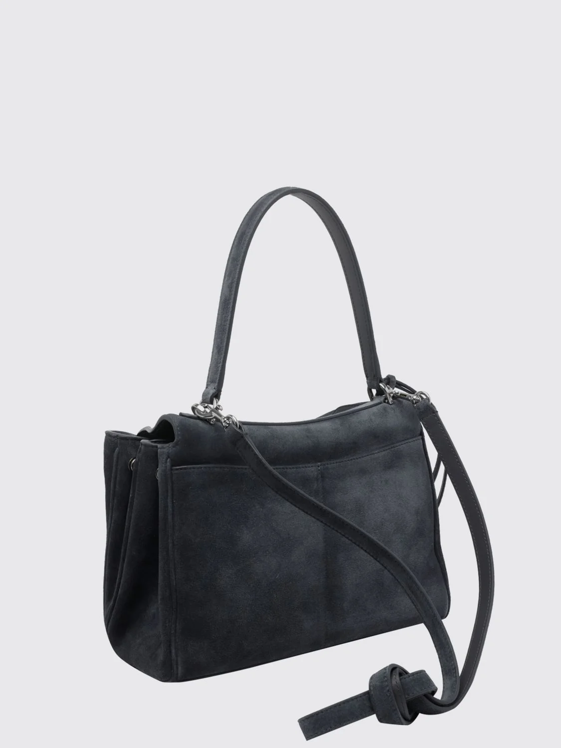 BALENCIAGA OS rodeo small suede calfskin handbag with charm and turn-lock closure