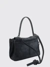 rodeo small suede calfskin handbag with charm and turn-lock closure