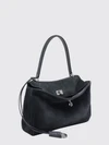 rodeo small suede calfskin handbag with charm and turn-lock closure
