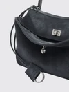 rodeo small suede calfskin handbag with charm and turn-lock closure
