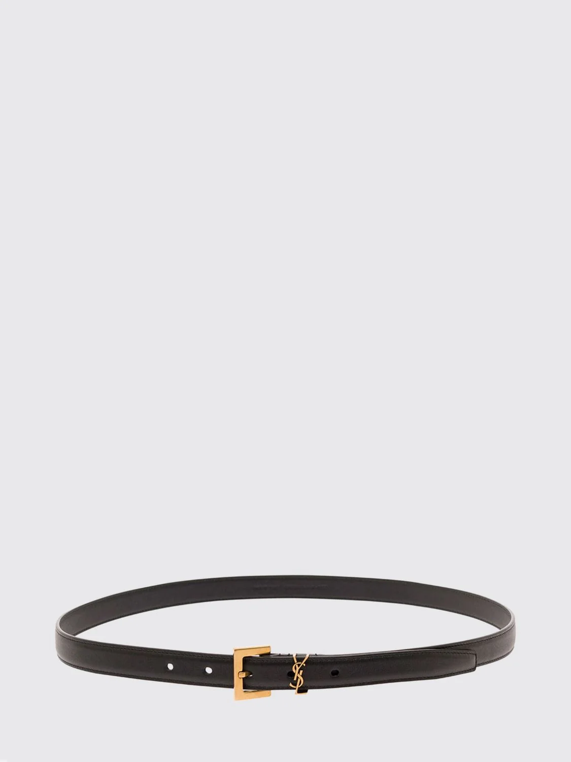 SAINT LAURENT 70 cassandre calfskin leather belt with ysl monogram buckle