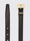 cassandre calfskin leather belt with ysl monogram buckle