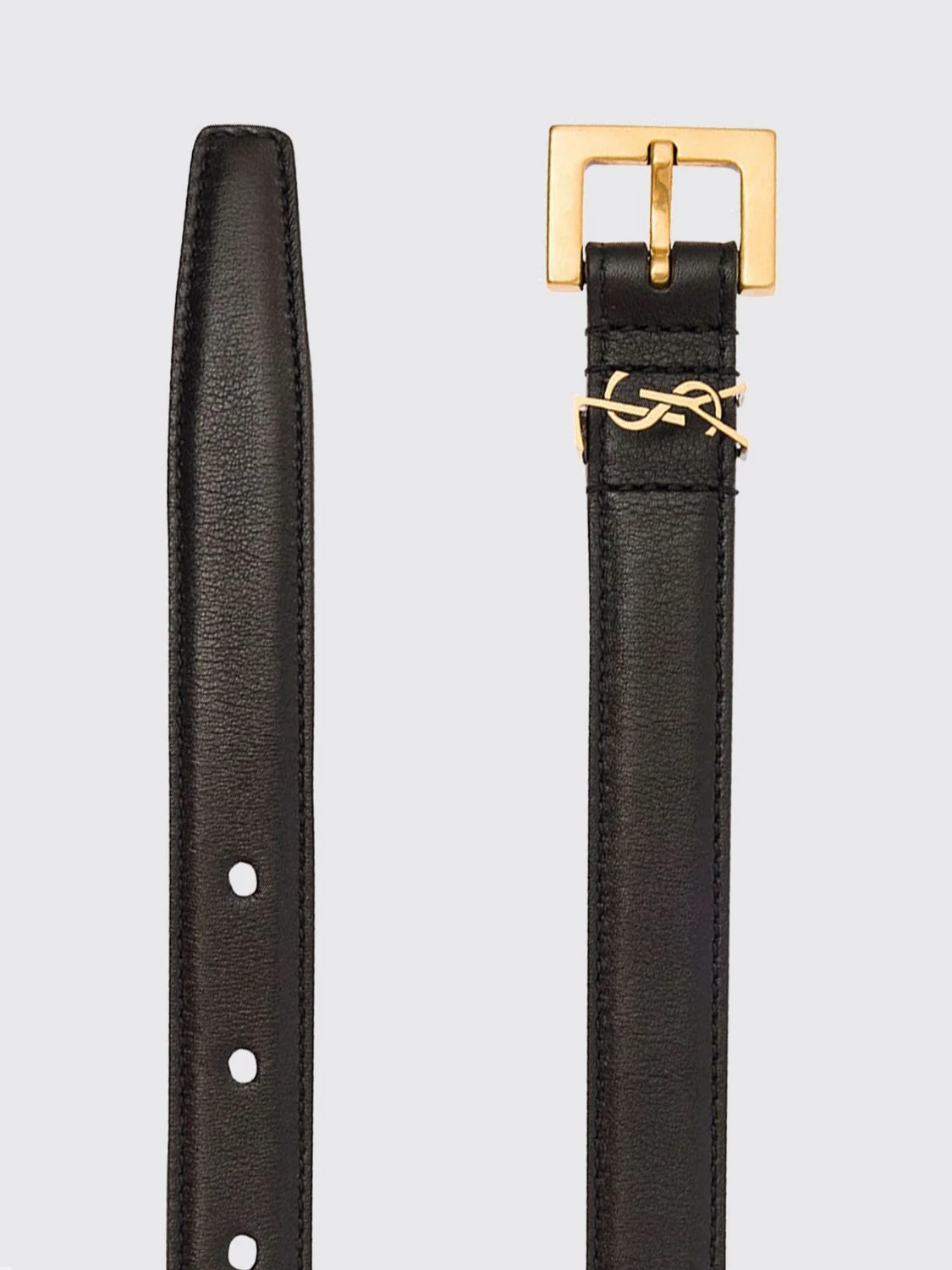 cassandre calfskin leather belt with ysl monogram buckle