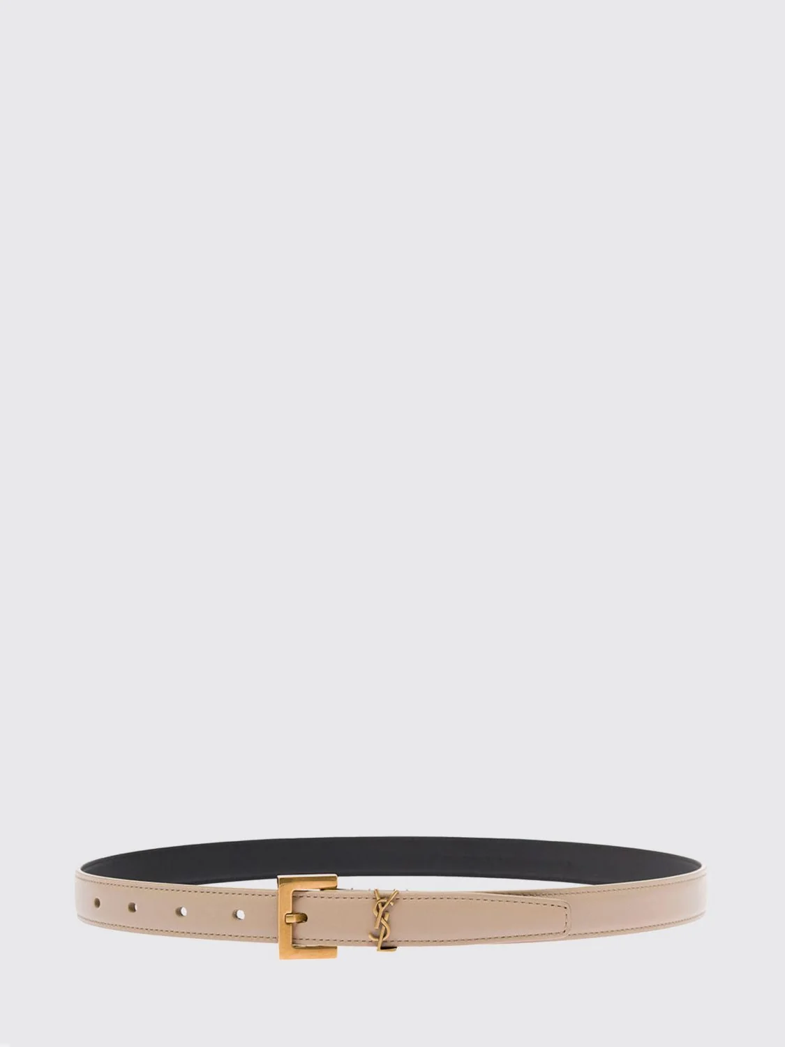 cassandre calfskin leather belt with ysl monogram buckle