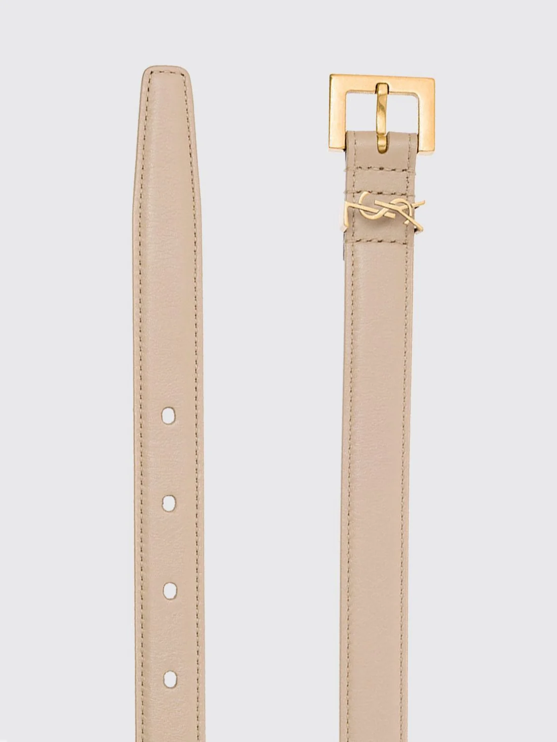 cassandre calfskin leather belt with ysl monogram buckle