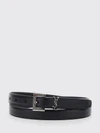 cassandre deer leather belt with ysl monogram buckle