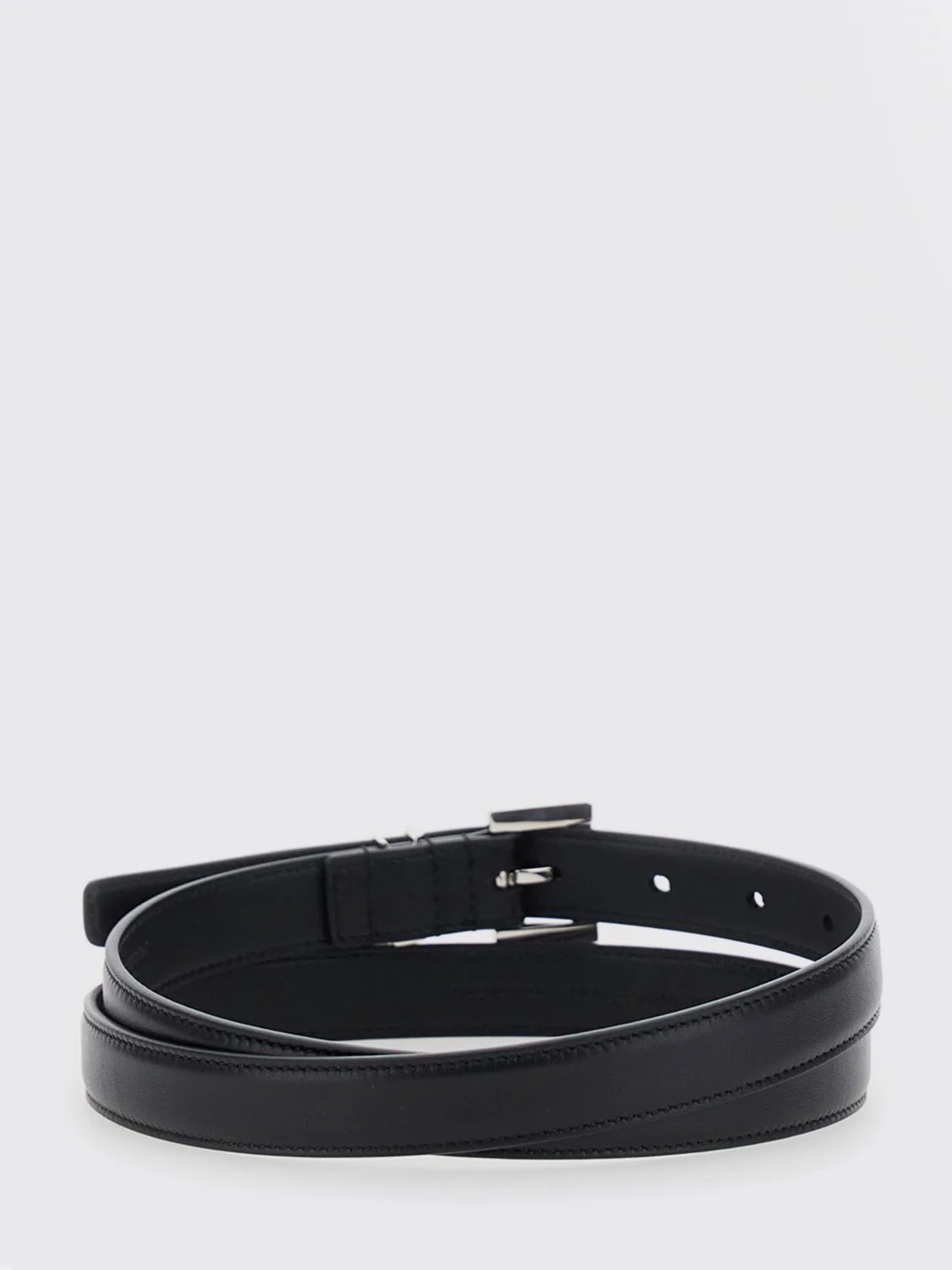 SAINT LAURENT 75 cassandre deer leather belt with ysl monogram buckle