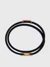 leather bracelet with logo detail
