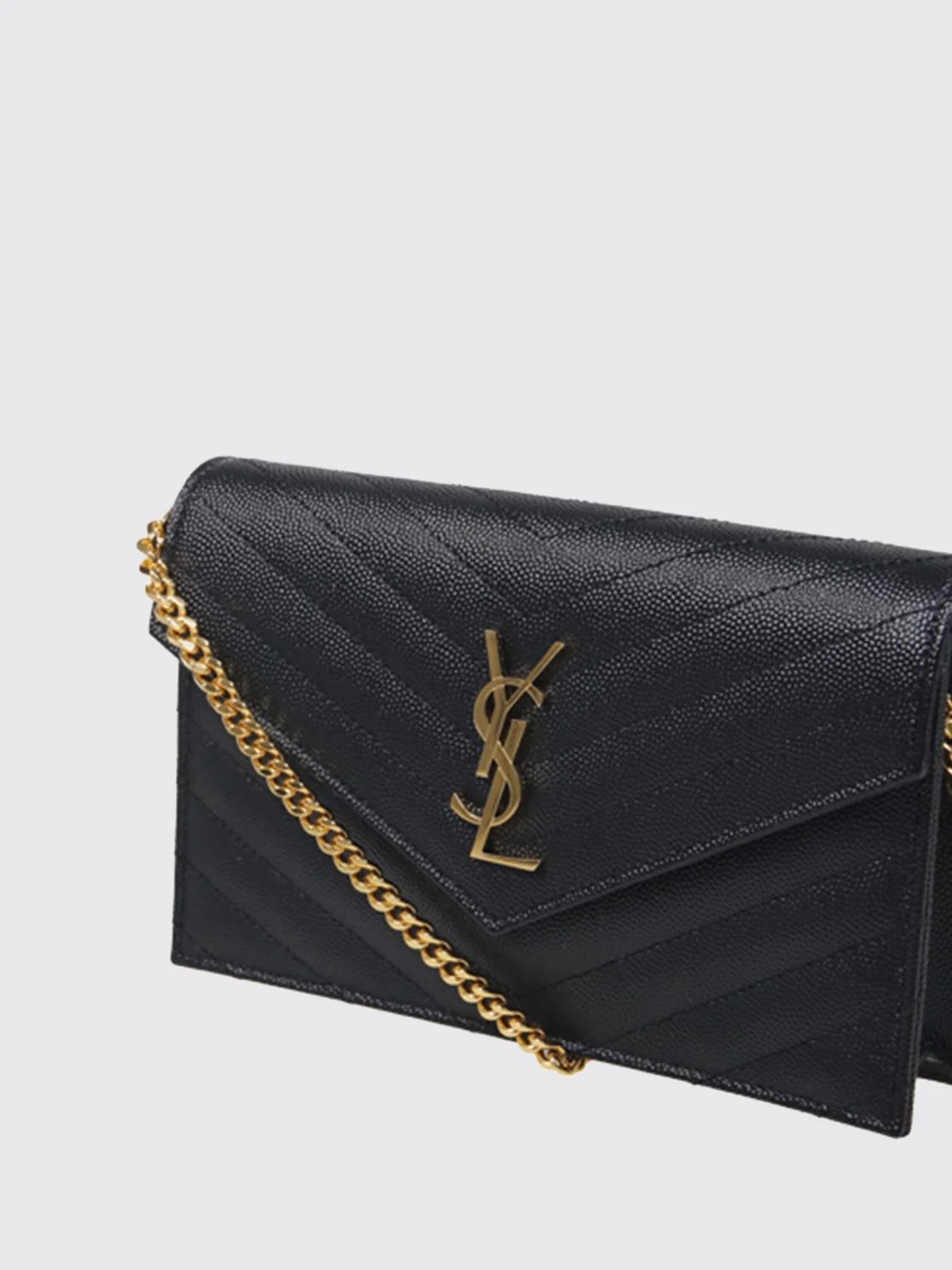 quilted leather envelope mini bag with ysl monogram
