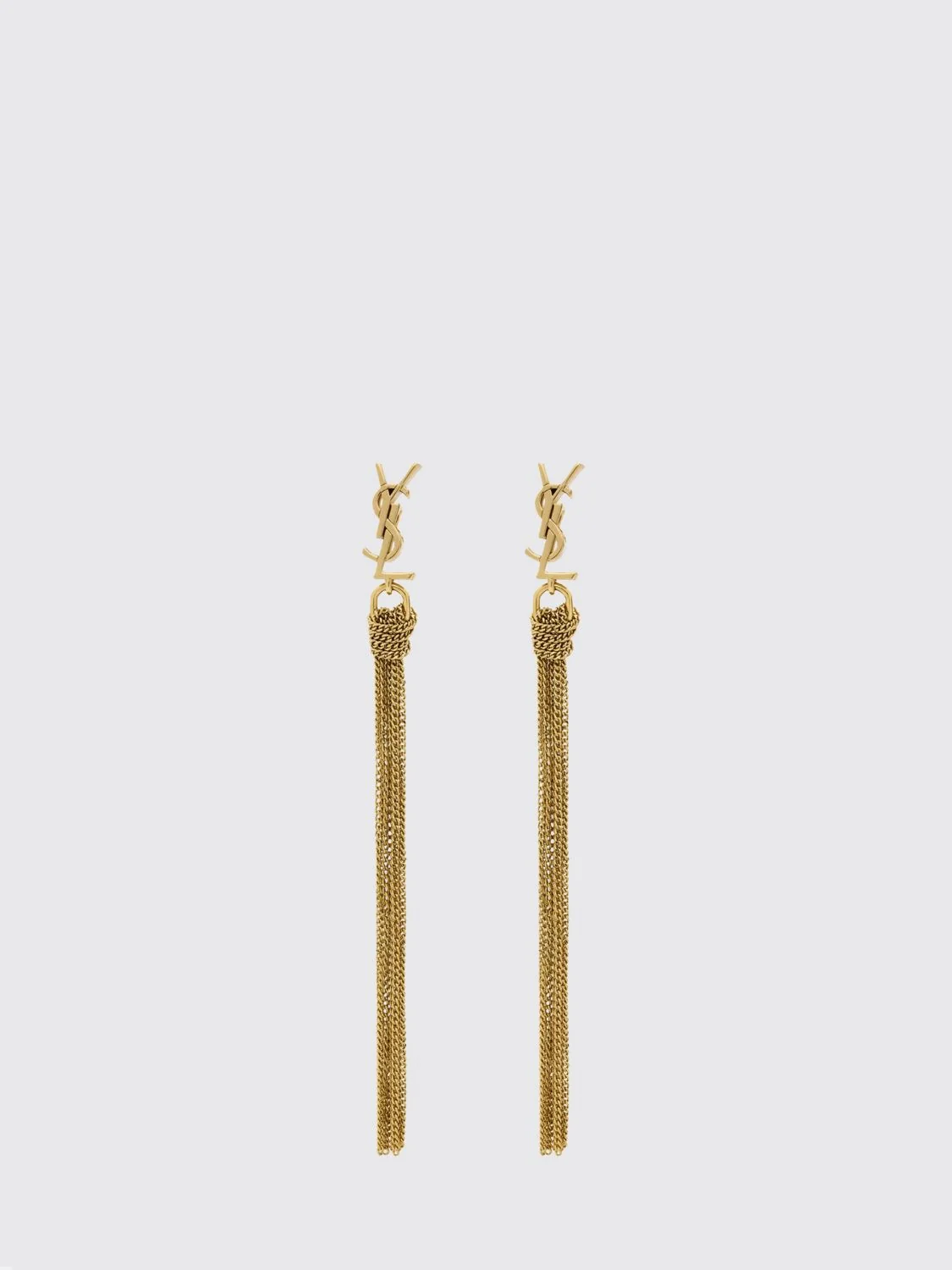 SAINT LAURENT OS ysl monogram brass earrings