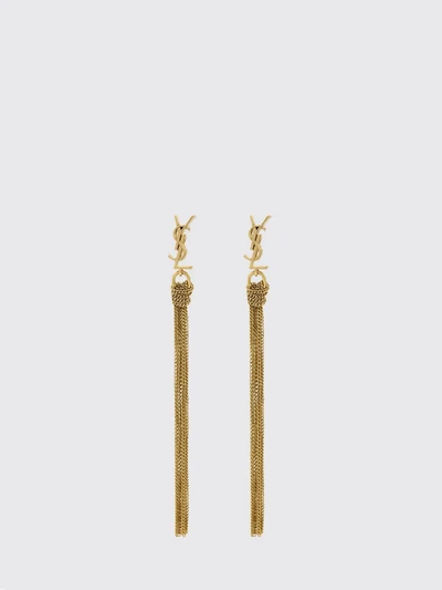 ysl monogram brass earrings
