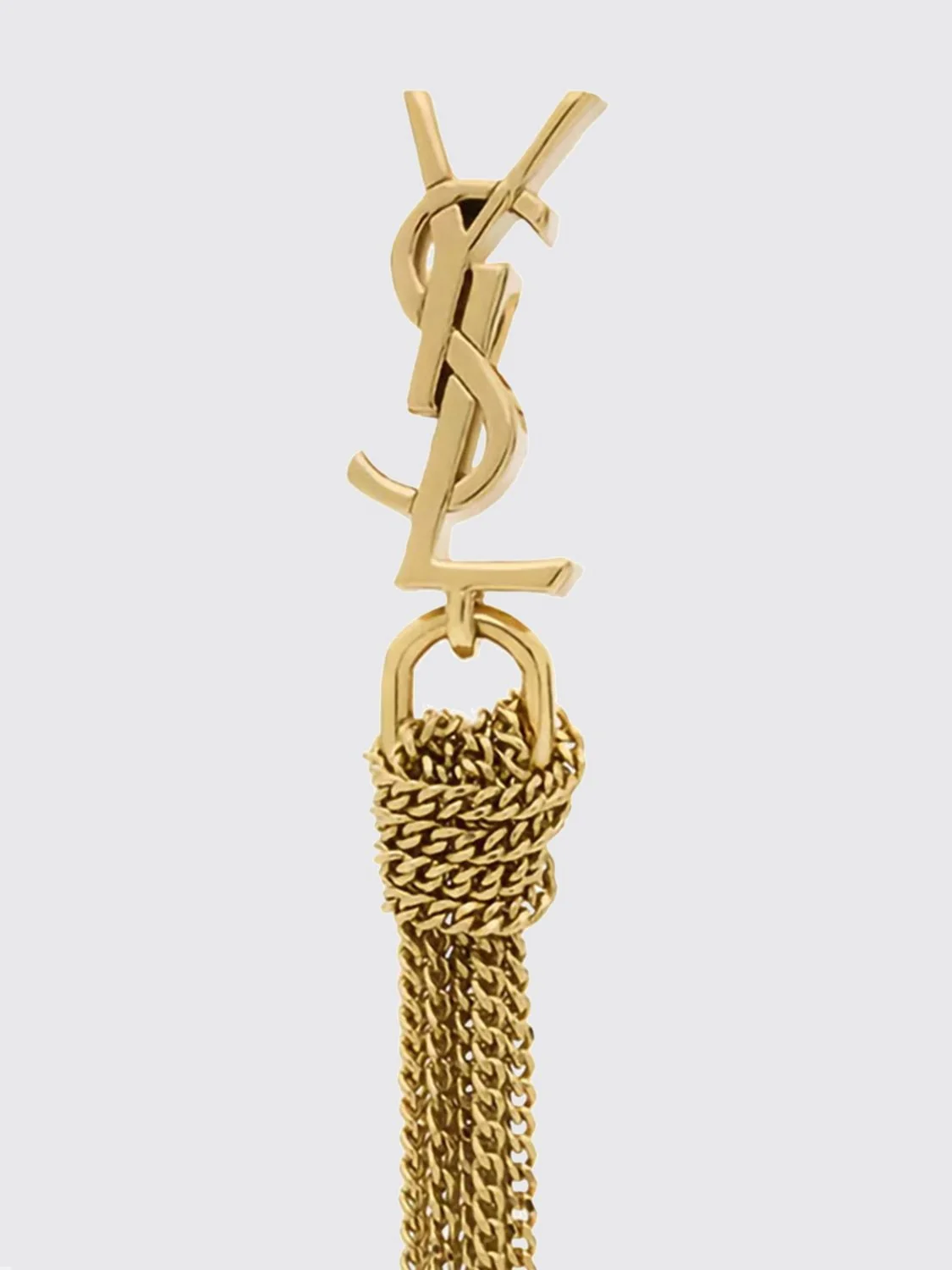 ysl monogram brass earrings
