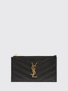cassandre grain de poudre leather card holder with ysl logo