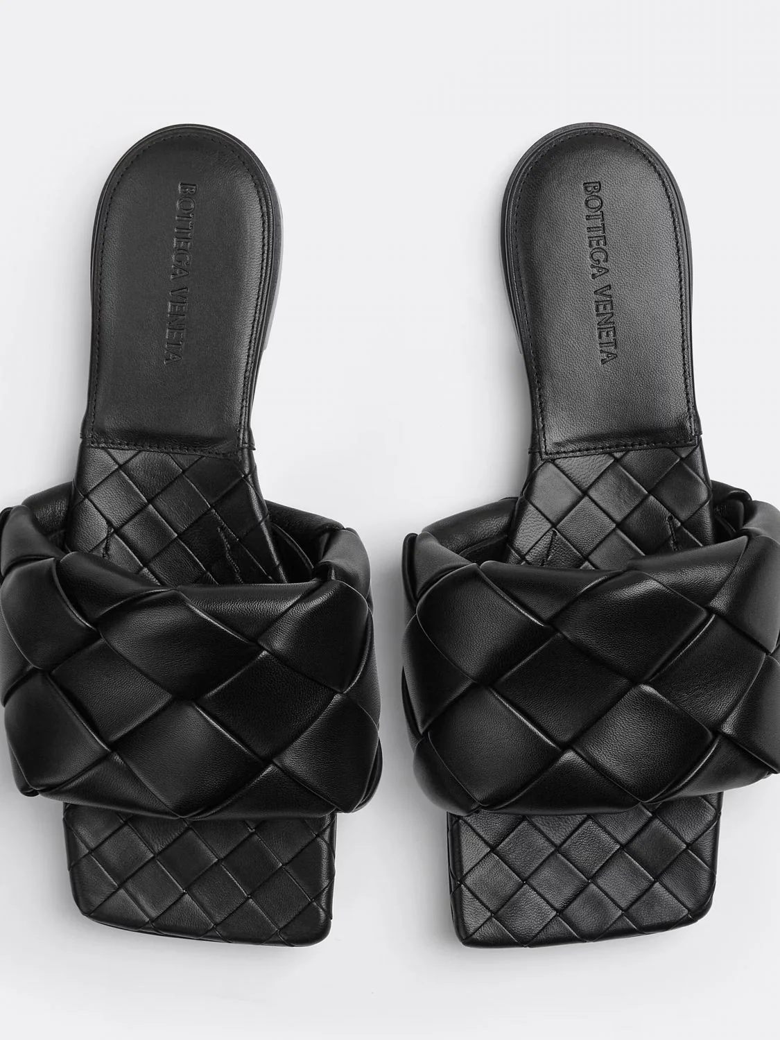 lido woven nappa leather mule sandals with low heel
