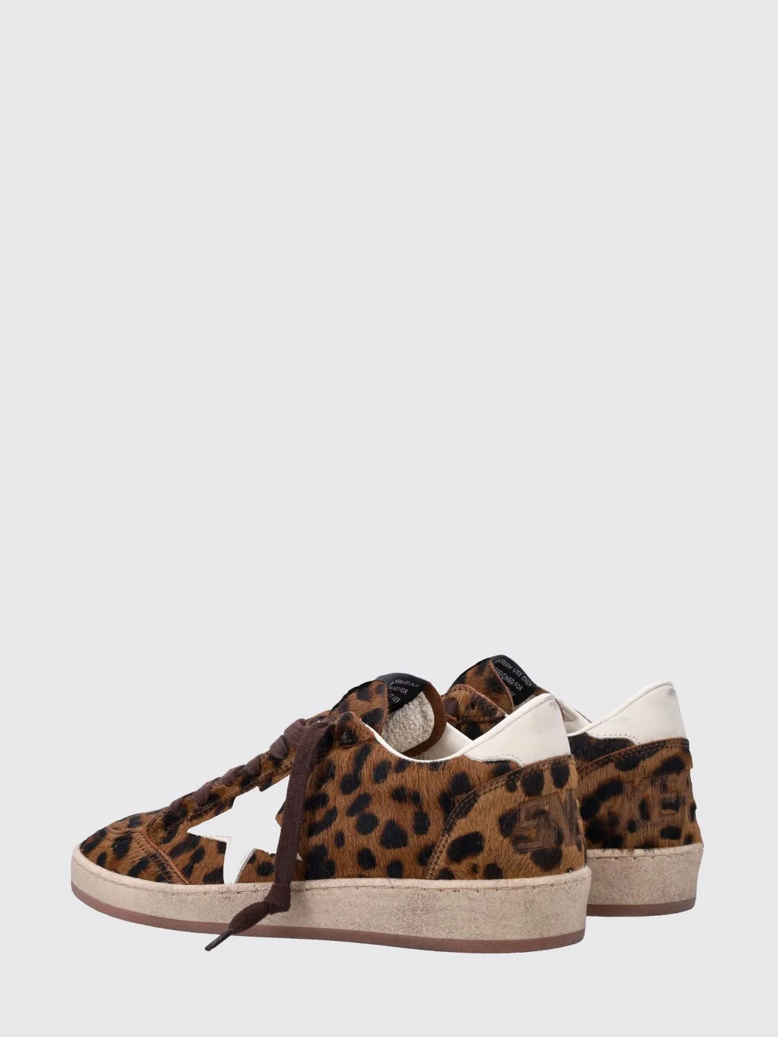 ball star animal print leather and pony hair sneakers