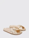 rafi laminated nappa slide sandals with faux pearls and rhinestones