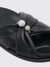 rafi smooth calfskin slide sandals with pearls and rhinestones