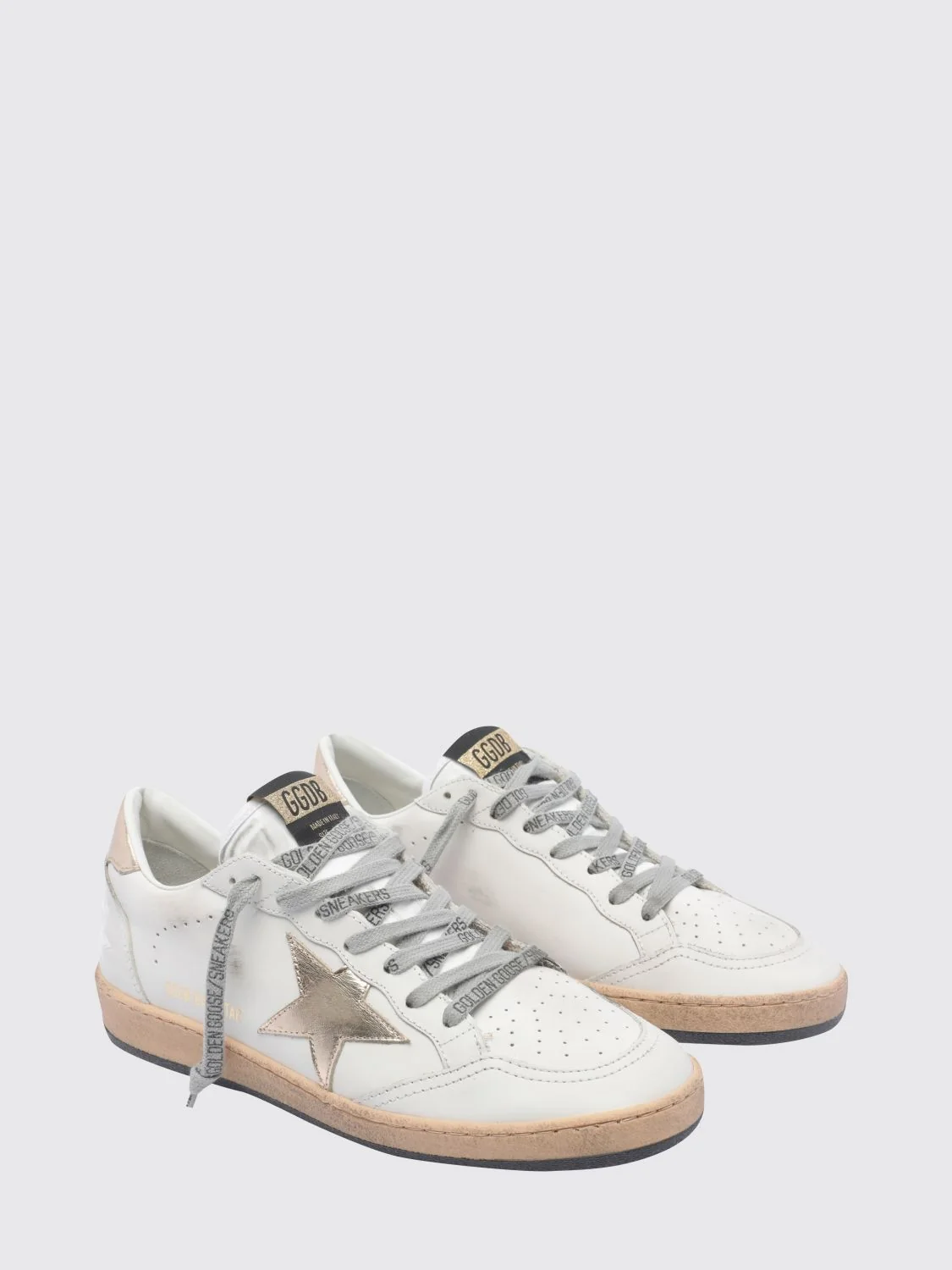 GOLDEN GOOSE 36 ball star distressed calfskin leather sneakers