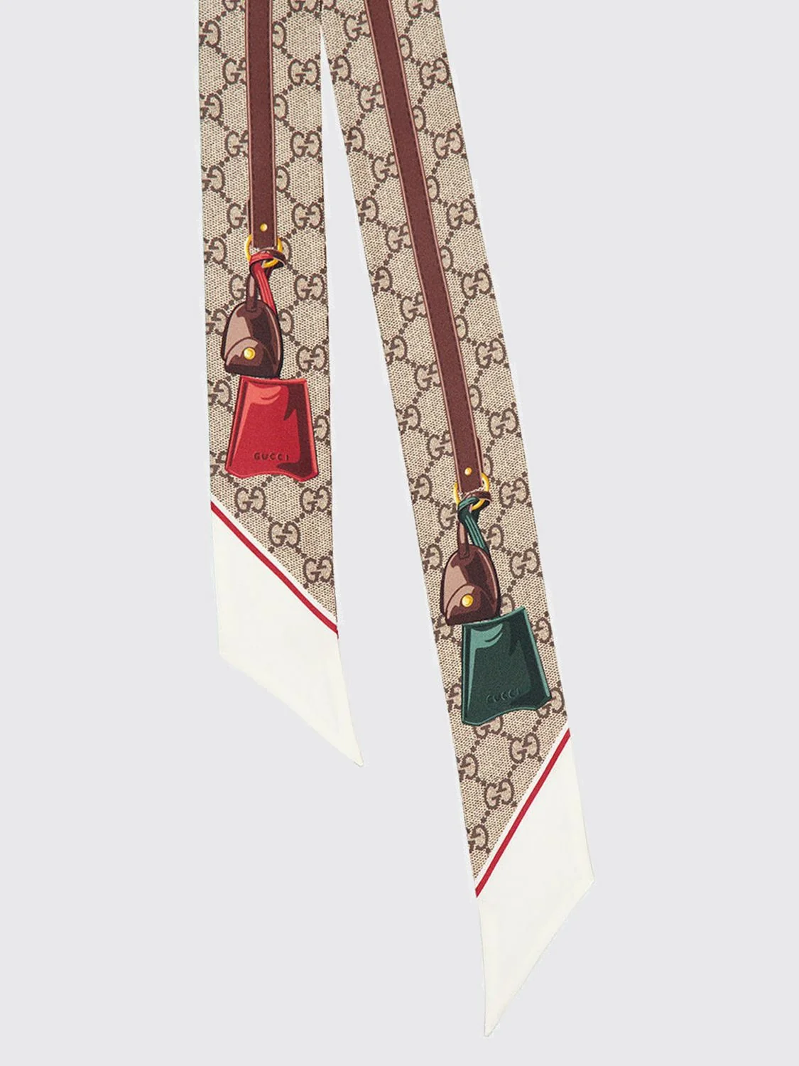 GUCCI OS rectangular silk bandeau scarf with graphic gg monogram print