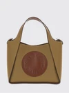 logo canvas handbag with removable pouch