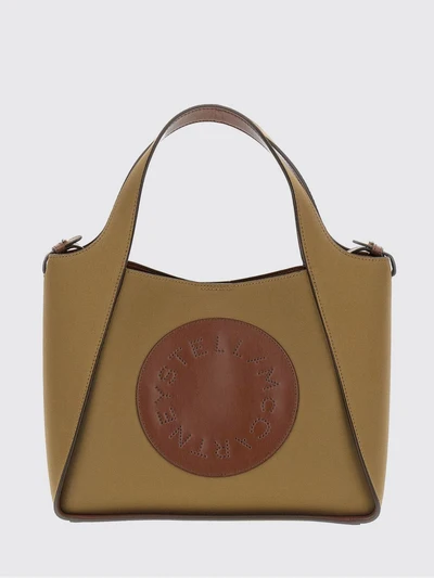 logo canvas handbag with removable pouch