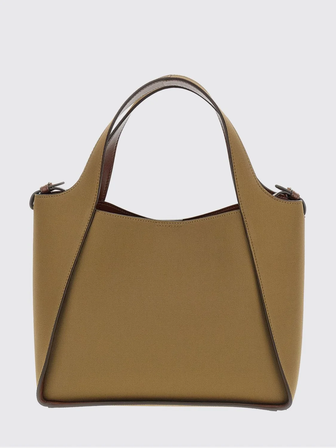 logo canvas handbag with removable pouch