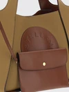 logo canvas handbag with removable pouch