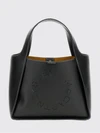 faux leather handbag with perforated logo and pouch