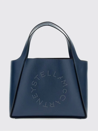 faux leather tote bag with studded logo and pouch